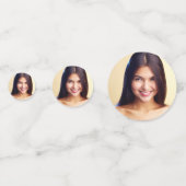 Birthday-Weißgold-Glitzer Staub Foto Name Konfetti (Vorderseiten)