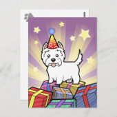 Birthday West Highland White Terrier Postkarte (Vorne/Hinten)