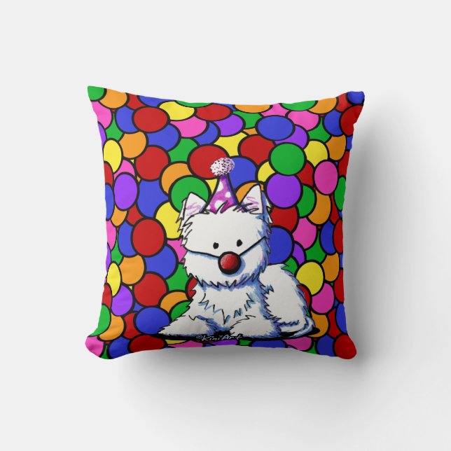 Birthday Westie Dog Pillow Kissen (Vorderseite)
