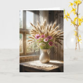 Birthday Wheat Stalk Wildblume Bouquet Karte (Gelbe Blume)