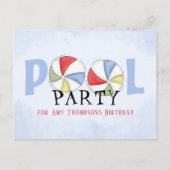 Birthday Whimsical Summer Pool Party Beach Balls Postkarte (Vorderseite)
