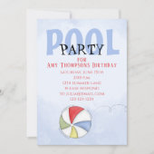 Birthday Whimsical Summer Pool Party Fun Swimsuits Einladung (Vorderseite)
