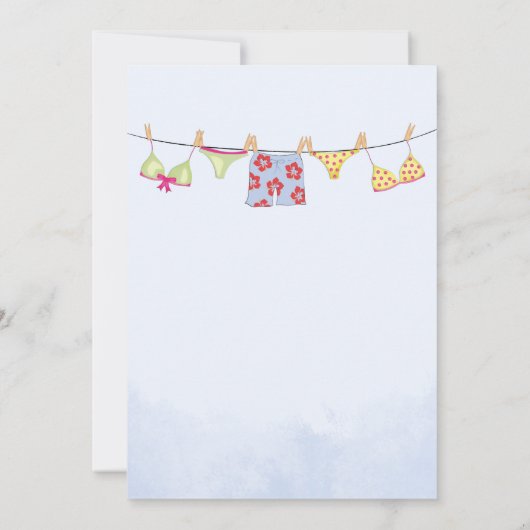 Birthday Whimsical Summer Pool Party Fun Swimsuits Einladung (Rückseite)