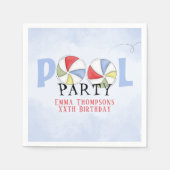 Birthday Whimsisical Summer Pool Party Beach Balls Serviette (Vorderseite)