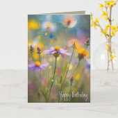 Birthday Whimsy Wildblumen Karte (Gelbe Blume)