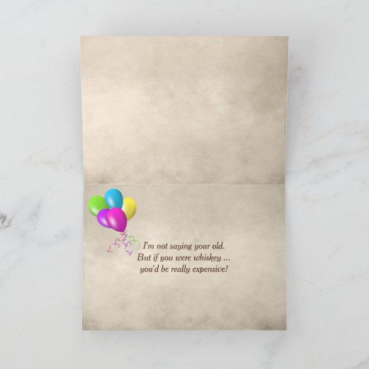 Birthday Whiskey Shotglas mit Kerze Karte (Innenseite)