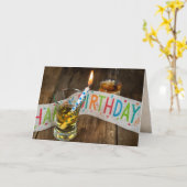 Birthday Whiskey Shotglas mit Kerze Karte (Gelbe Blume)
