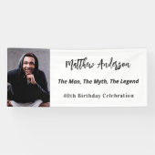 Birthday White Black Foto Mythos Legende Banner (Horizontal)