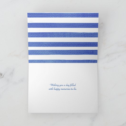 Birthday White Daisis on Stripe Karte (Innenseite)