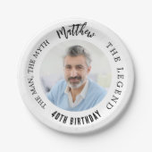 Birthday White Foto Man Mythos Legende Pappteller (Vorderseite)