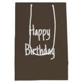 Birthday White Goose Peeking Mittlere Geschenktüte (Rückseite)