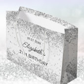 Birthday White silber Konfettame Große Geschenktüte