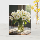 Birthday White Trilliums Bouquet Karte (Gelbe Blume)