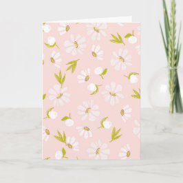 Birthday White Watercolor Daisies Karte