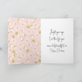 Birthday White Watercolor Daisies Karte (Innenseite)