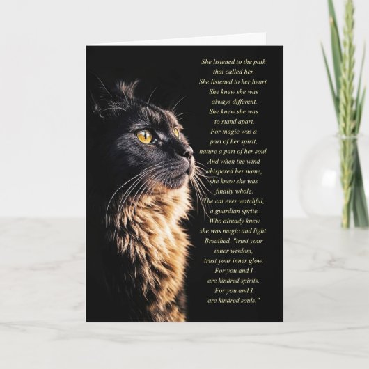 Birthday Wicca Inspiriert Black Cat Spiritual Karte (Vorderseite)