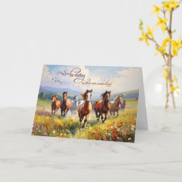 Birthday Wild Horses Wildflower Meadow Karte