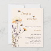 Birthday wildflower Sweet as Can Bee Invitation (Vorderseite)