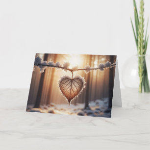 Birthday Winter Herzstück Leaf im Wald Karte