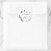 Birthday Winter Pink Runder Aufkleber (Tasche)