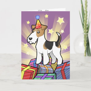Birthday Wire Fox Terrier Karte