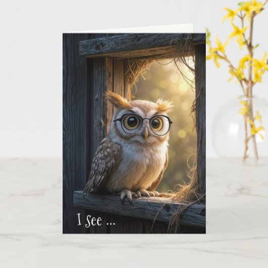 Birthday Wise Old Owl Karte (Gelbe Blume)