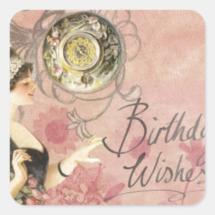 Birthday Wises Quadratischer Aufkleber