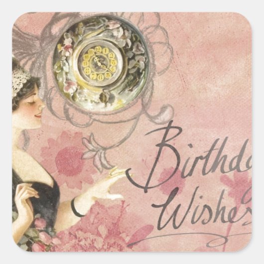 Birthday Wises Quadratischer Aufkleber (Vorderseite)
