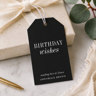 Birthday Wises   Stilvolle Trendy Modern Black Geschenkanhänger