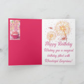 Birthday Wish Cup Cake Pink Grußkarte Karte (Innenseite)