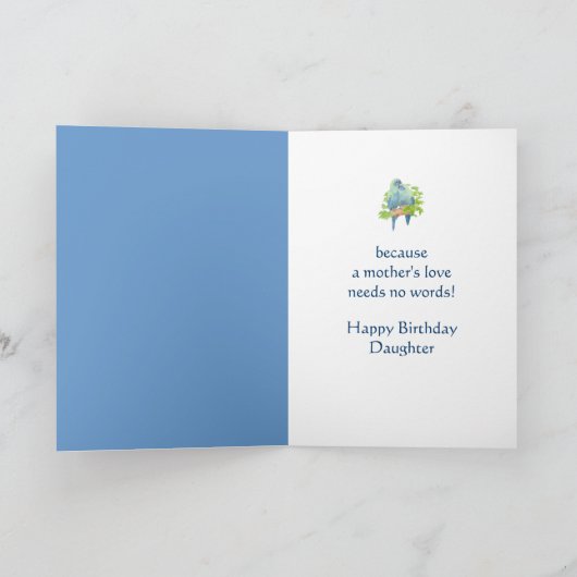 Birthday Wishes Daughter from Mother Parrot Bird Karte (Innenseite)