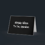 Birthday Wishes for grandson, white on black. Karte<br><div class="desc">Ein schwarzer Hintergrund mit weißer Schrift,  mit Möwen,  an diesem Geburtstag Gruß für einen Enkel. Schlichte und einfache Grußkarten.</div>