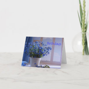 Birthday Wishes in Blue Karte