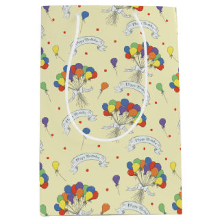 Birthday Wishes - Pastel Yellow Mittlere Geschenktüte