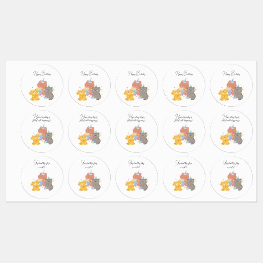 Birthday Wishes Stickers Etiketten (Blatt)