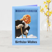 Birthday Wishs, Nierderosterreich Karte (Gelbe Blume)