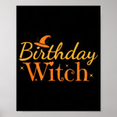 Birthday Witch Funny Halloween Shirt Poster (Vorne)