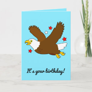 Birthday with Eagle Soaring Among the Stars Karte