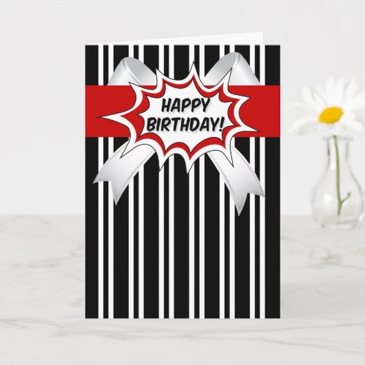 Birthday with Red Comic Book Style Karte (Kleine Pflanze)