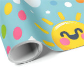 Birthday Wolken Regen Confetti mit lächelnden Sonn Geschenkpapier (Rolleneckpunkt)