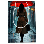 Birthday Woman With a Red Umbrella  Mittlere Geschenktüte (Vorderseite)