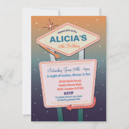 Birthday Womens Las Vegas Casino Party Einladung