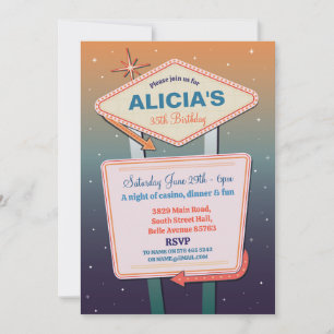 Birthday Womens Las Vegas Casino Party Einladung