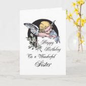 Birthday Wonderful Schwester Vintag Religious Ange Karte (Gelbe Blume)