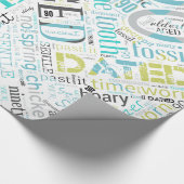 Birthday Word Cloud Neunety Blue ID266 Geschenkpapier (Ecke)