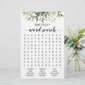 Birthday Word Suchspiel Geburtstagsparty (Stehend Vorderseite)