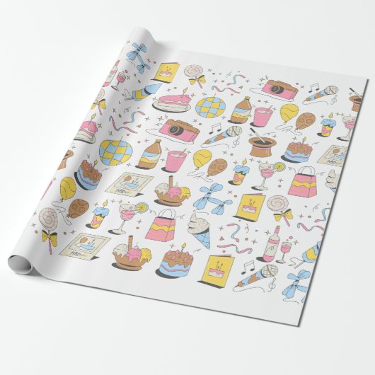 Birthday Wrapping Paper Geschenkpapier (Ungerollt)