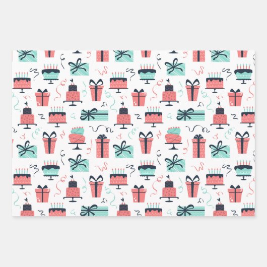 Birthday Wrapping Paper Geschenkpapier Set (Vorderseite)