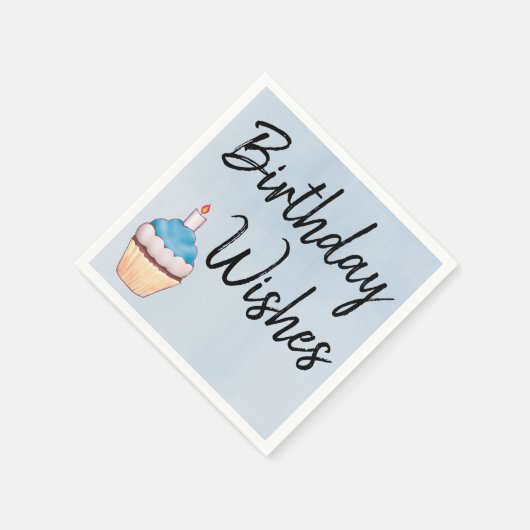 Birthday wünscht Blue Cupcake Serviette (Ecke)