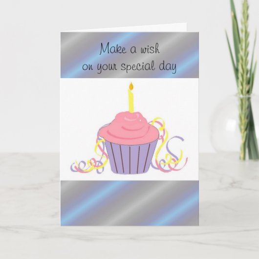 Birthday wünscht Cupcake Karte (Vorderseite)